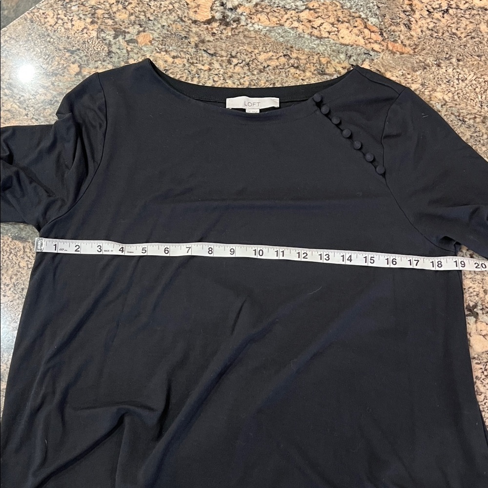 LOFT Black Tunic Top with Button Detail - Picture 6 of 6